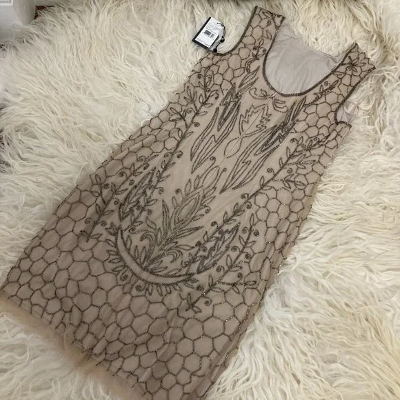 ADRIANNA PAPELL Sleeveless Beaded Short Dress - Picture 12 of 13